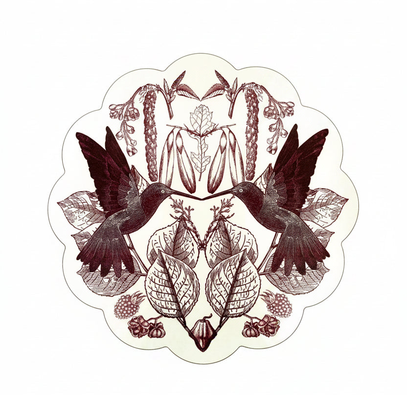 Samples Vintage birds scalloped printed placemats. X 4