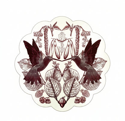 Samples Vintage birds scalloped printed placemats. X 4