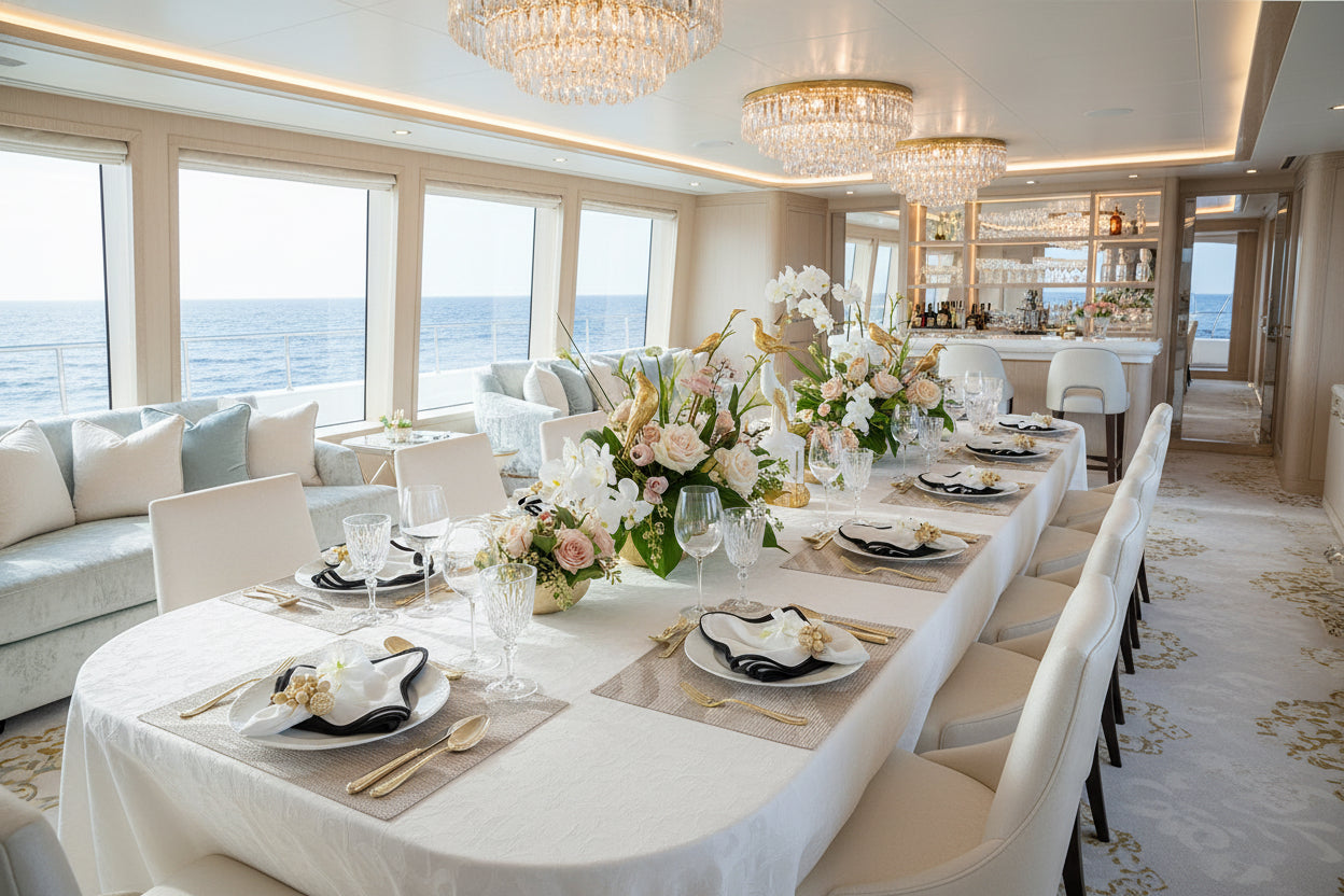 Wave Rectangle Woven Placemat in Ivory, Set of 4