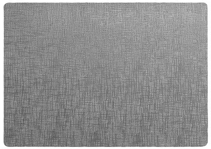 Metallic Rectangle Placemat in Silver, Set of 4