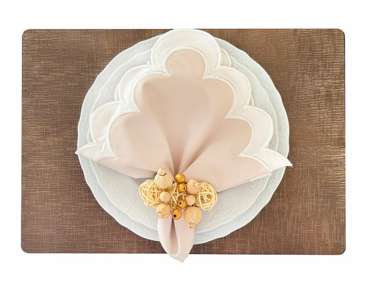 Metallic Rectangle Placemat in Bronze, Set of 4