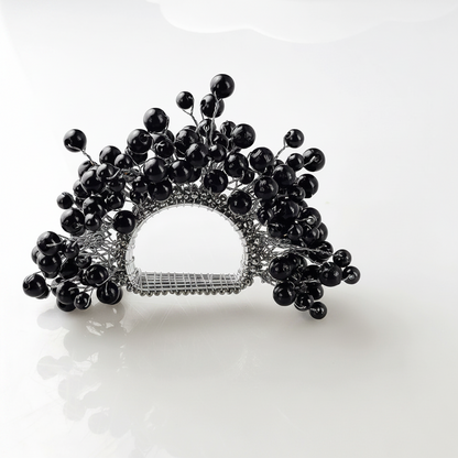 Midnight Napkin Ring in Silver or Gold.