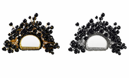 Midnight Napkin Ring in Silver or Gold.