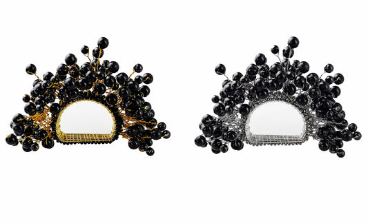Midnight Napkin Ring in Silver or Gold.