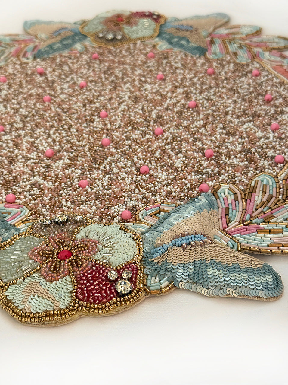 Butterfly Garden Beaded placemat, Set of 2