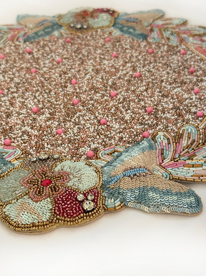 Butterfly Garden Beaded placemat, Set of 2