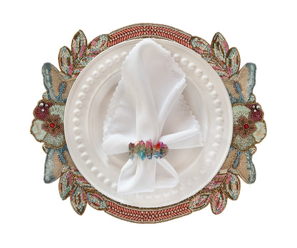 Butterfly Garden Beaded placemat, Set of 2