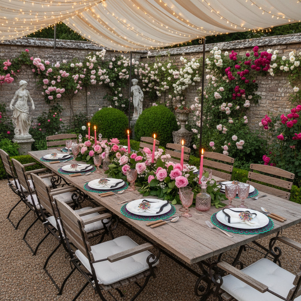 English Garden Beaded Placemat , Set of 2