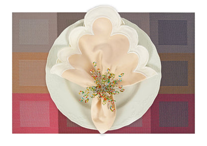 Red Squares Rectangle Woven Placemat in Red Gradient, Set of 4