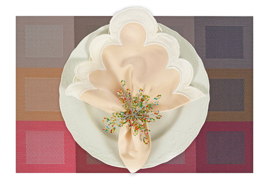 Red Squares Rectangle Woven Placemat in Red Gradient, Set of 4