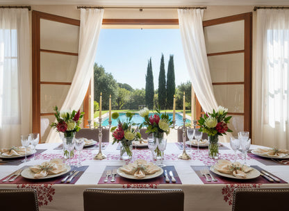 Red Squares Rectangle Woven Placemat in Red Gradient, Set of 4