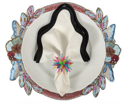 Butterfly Garden Beaded placemat, Set of 2