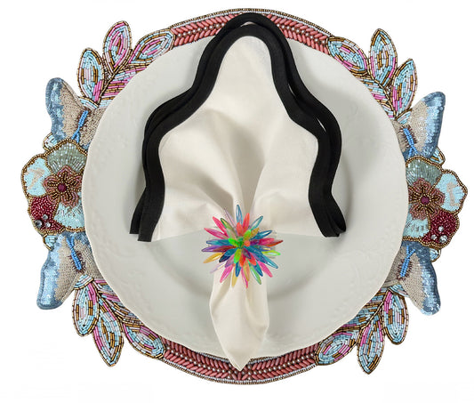 Butterfly Garden Beaded placemat, Set of 2