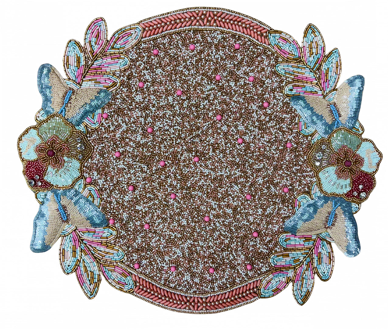 Butterfly Garden Beaded placemat, Set of 2