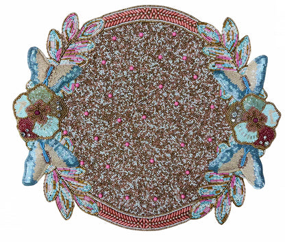 Butterfly Garden Beaded placemat, Set of 2