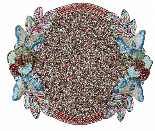 Butterfly Garden Beaded placemat, Set of 2