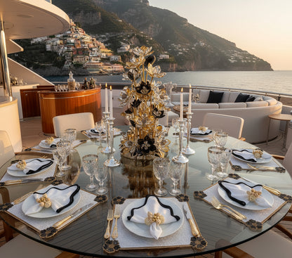 Fleur-de-lis Beaded placemat, Set of 2