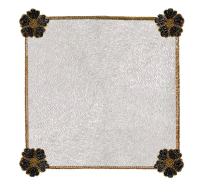 Fleur-de-lis Beaded placemat, Set of 2