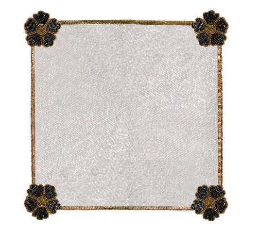 Fleur-de-lis Beaded placemat, Set of 2