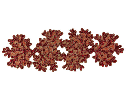 Coral Beaded Runner, Set of 1