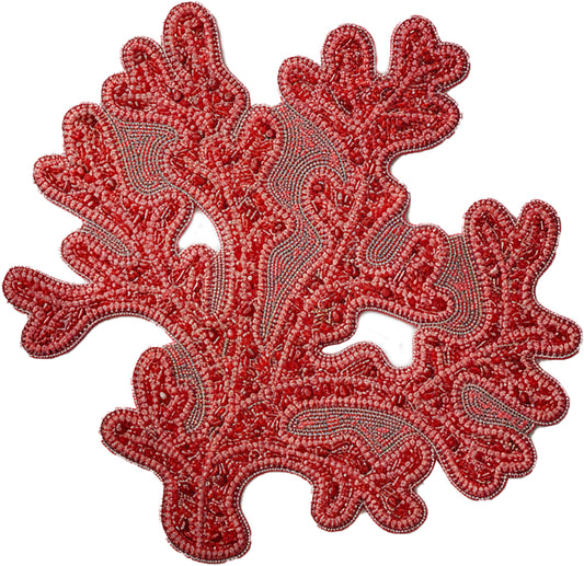 Coral Beaded Placemat , Set of 2
