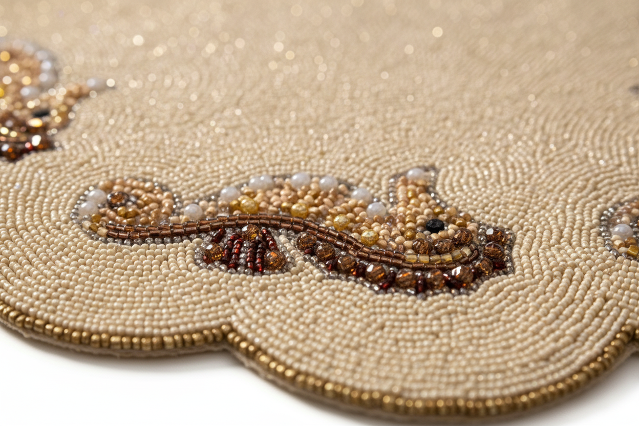 Seahorses Beaded Placemat , Set of 2