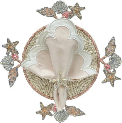 Sea Shells Beaded Placemat , Set of 2