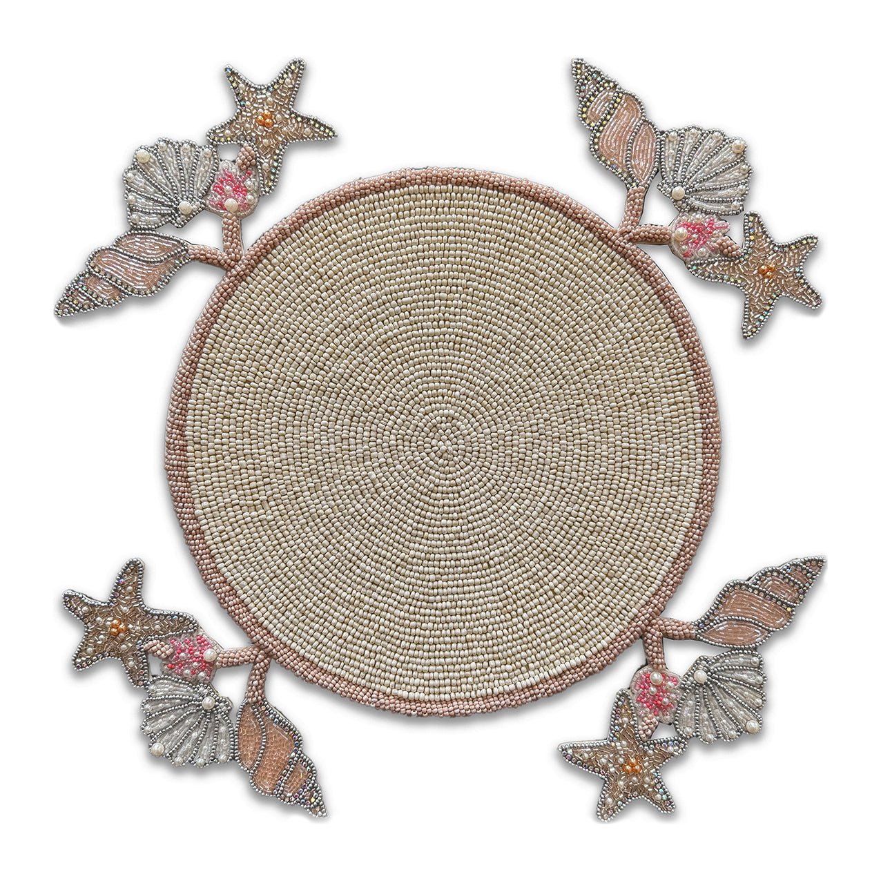 Sea Shells Beaded Placemat , Set of 2