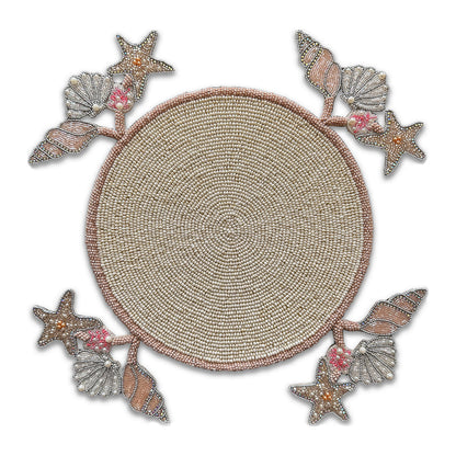 Sea Shells Beaded Placemat , Set of 2