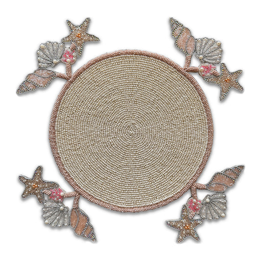 Sea Shells Beaded Placemat , Set of 2