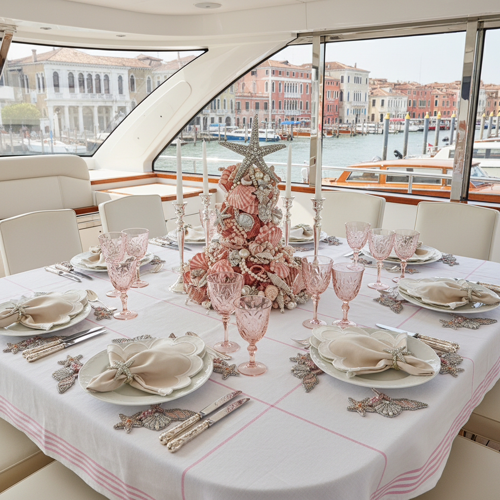 Sea Shells Beaded Placemat, Set of 2