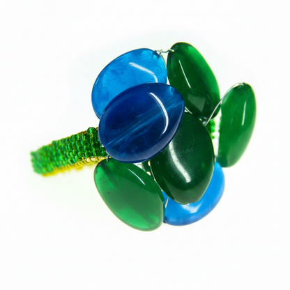 Seychelles Napkin Ring, in Blue Two Tone or Blue and Green.