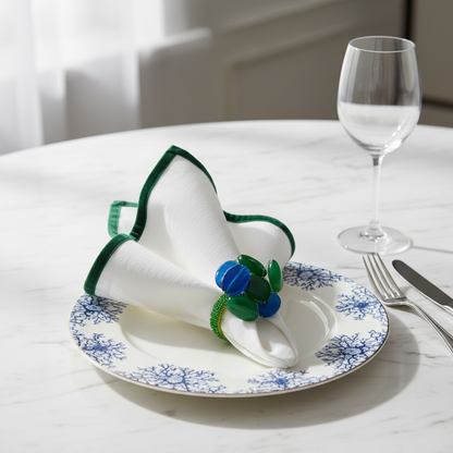 Seychelles Napkin Ring, in Blue Two Tone or Blue and Green.