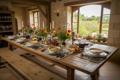 Silver Metallic Leaves cut out Rectangle Placemat, Set of 4