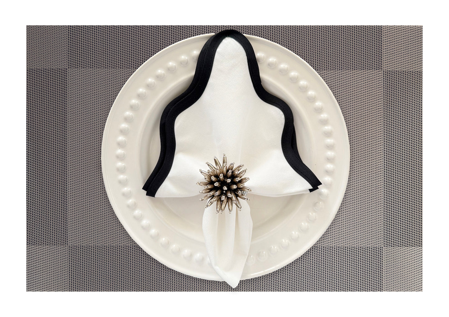 Dark Silver Rectangle Placemat, Set of 4