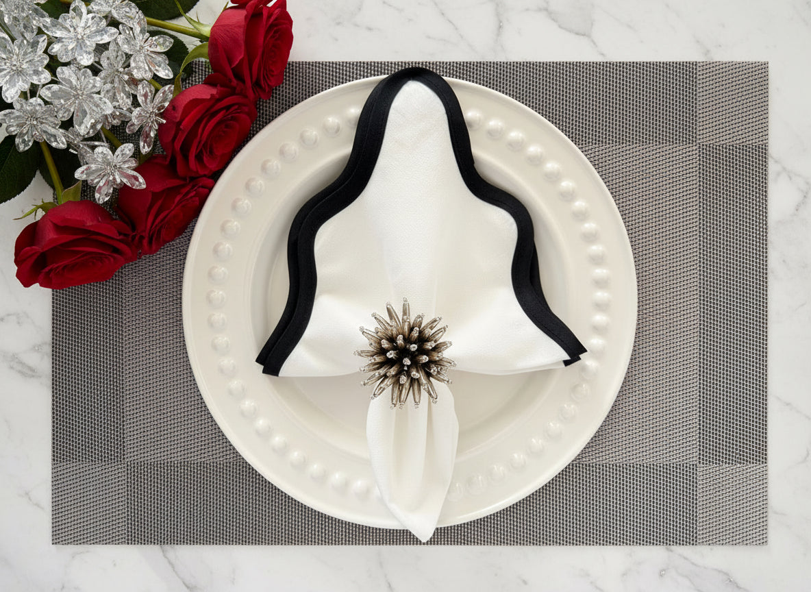 Dark Silver Rectangle Placemat, Set of 4