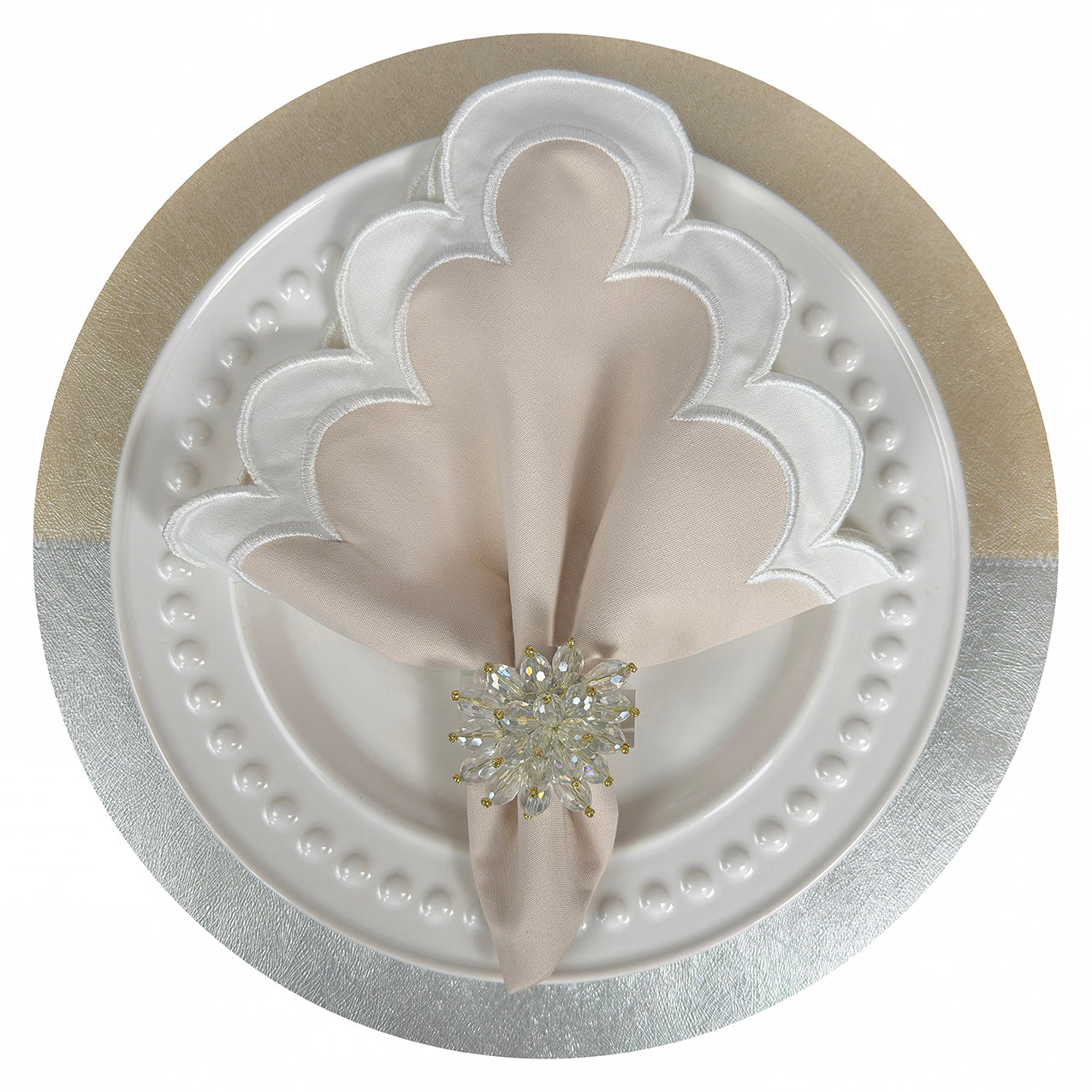 Sparkle Reversible Placemat in Champagne and Platinum, Set of 4