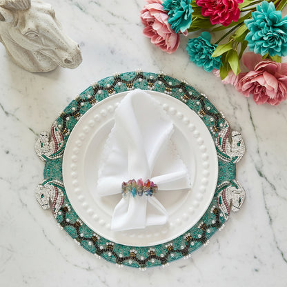 Horse Play Beaded placemat, Set of 2