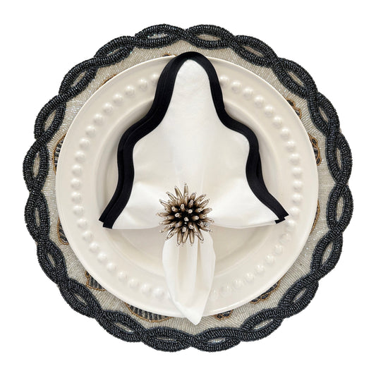 Twisted Shells Beaded Placemat , Set of 2