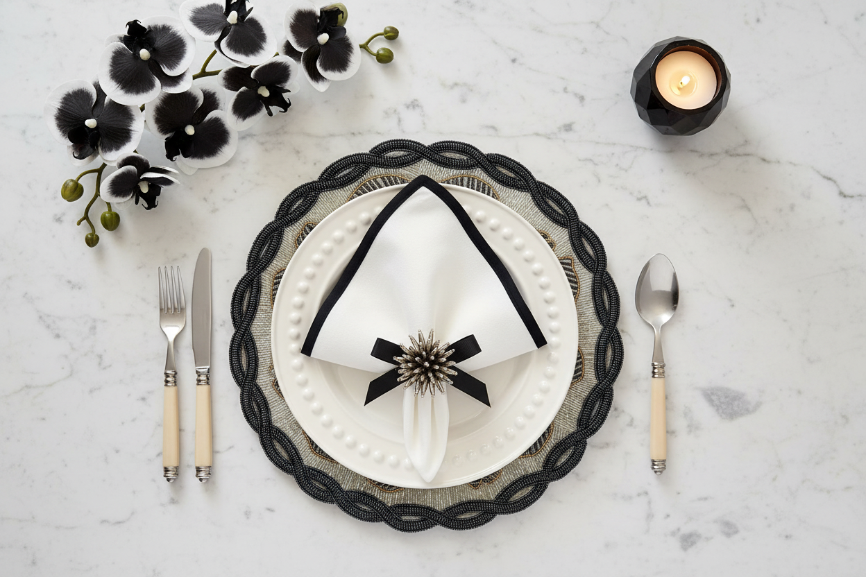 Twisted Shells Beaded Placemat , Set of 2