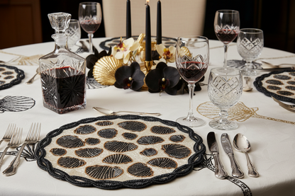 Twisted Shells Beaded Placemat , Set of 2