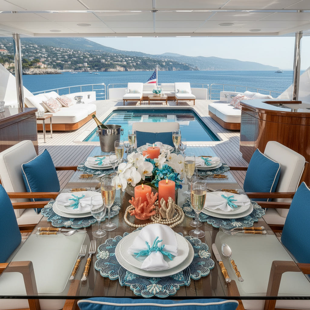 Surf Beaded Placemat , Set of 2