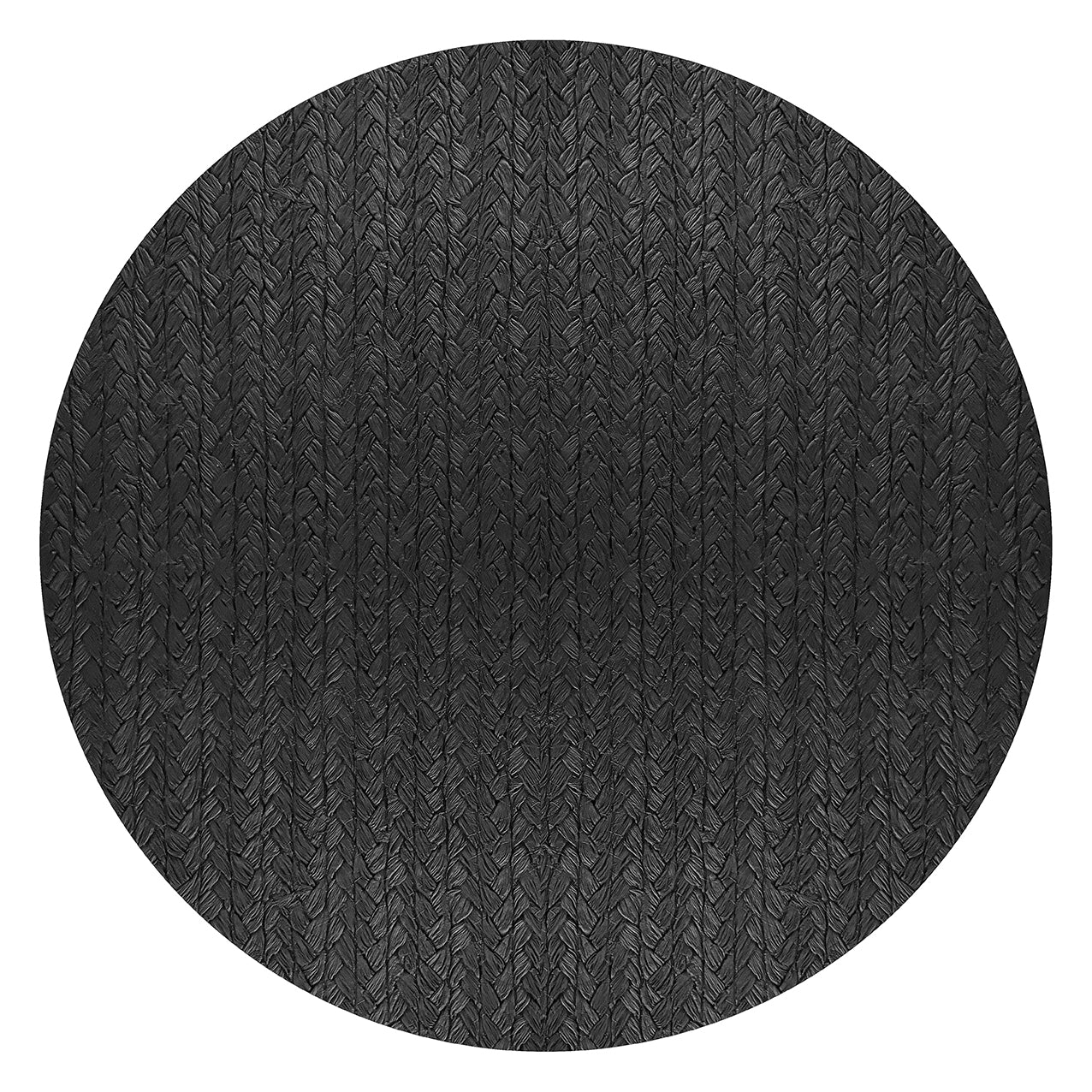 Wheat Round Placemat in Black, Set of 4