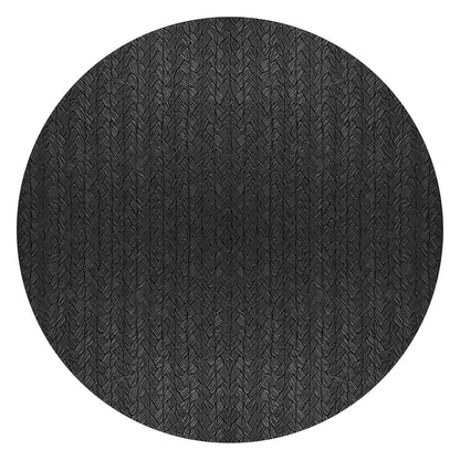 Wheat Round Placemat in Black, Set of 4
