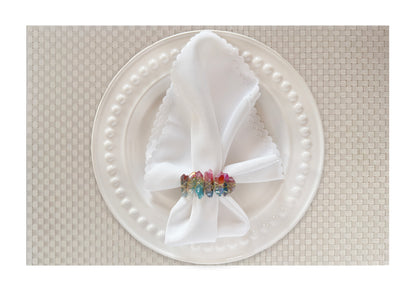 Silver Large weave Rectangle Placemat, Set of 4