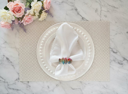 Silver Large weave Rectangle Placemat, Set of 4