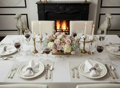 Silver Large weave Rectangle Placemat, Set of 4