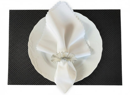 Black Small weave Rectangle Placemat, Set of 4