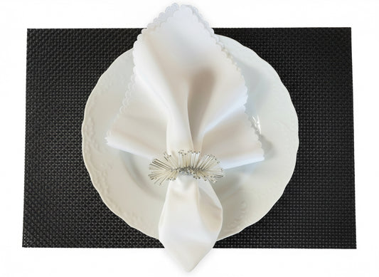 Black Small weave Rectangle Placemat, Set of 4