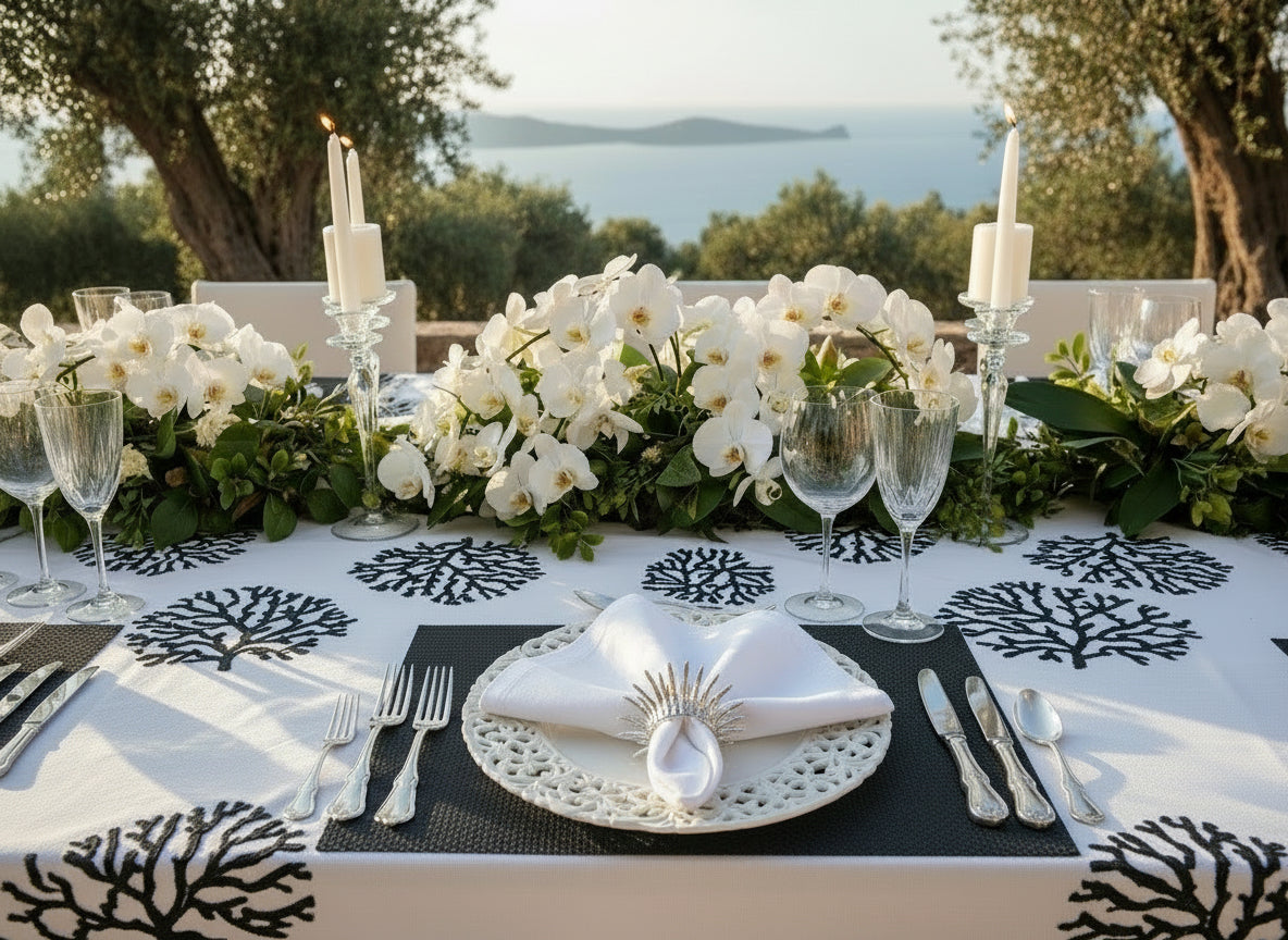 Black Small weave Rectangle Placemat, Set of 4